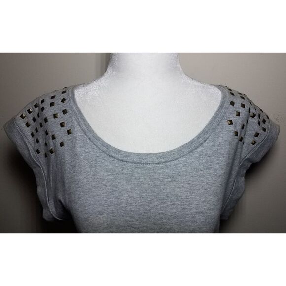 NWOT|Grey Studded Crop Top, SMALL - Picture 3 of 6
